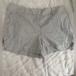 LOFT Monochrome Striped Shorts